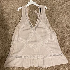Cream/ blush tank top